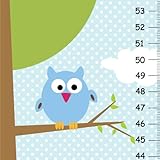 PersonalizedキャンバスフクロウGrowth Chart for Boys