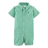 ポロラルフローレン ポニー付 ギンガムコットンショートオール グリーンマルチ (男の子3～9か月用) 6M [並行輸入品]