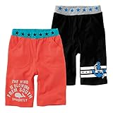 (ニッセン) nissen キッズ カットソー ハーフパンツ ２枚組 黒 ＋ オレンジ 身長 90 cm