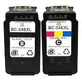 BC-345XLBK(ブラック) BC-346XLCL(カラー) 2本セット [Canon]キヤノン用 純正カートリッジ（リサイクル・再生品）残量表示付き (新ICチップ付き)※非純正インク 【A.I.S製品】