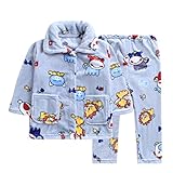 CXYP　ベビー　子供　パジャマ　上下セット　ルームウェア　パジャマセット　上着＆ズボン　赤ちゃん　秋冬　動物　ふわふわ　カワイイ　キャラクター 　男の子 　女の子 　防寒着　寝間着　 (130cm,