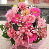 フラワーアレンジメント（生花） ピンク系のかわいい花 お祝いに贈るフラワーギフト