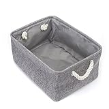 ランドリーボックス グレー 綿麻 丈夫な素材取っ手付き 内外２重生地 丁寧な設計と仕上げ 簡単自立 折り畳み片付け バスケット ストレージ 収納ケース 洗濯 かご 小物入れ 巾着