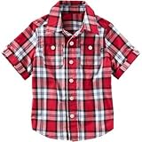 OSHKOSH(オシュコシュ) 2ポケットプラッドボタンフロントシャツ プラッド トップス半袖シャツ 24ヶ月【並行輸入】