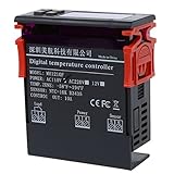 SODIAL(R)10A 110Vミニデジタル温度コントローラー　熱電対-58~194華氏　センサー付き