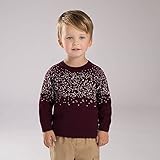 【dave&bella(デイブ・ベラ)】【秋冬/セーター】ニットセーター ジャガード織　ハイネック　プルオーバー ワインレッド インナー 70cm/80cm/90cm/100cm/110cm/120c