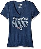 NFL新しいEngland PatriotsレディースプログラムWinningランク半袖VネックTシャツ、大、海軍ヘザー