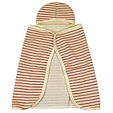 ブランケット ポンチョ パジャマ ベビー キッズ ボーダー柄 女の子 男の子（レッド）