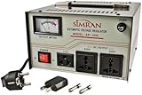 Simran AR-500 00-ワット電圧　レギュレータ/スタビライザー 内蔵ステップアップ/ダウン　電圧変圧器　AC 110-ボルトから220 / 240ボルト　全世界使用、グレー 1000 WA