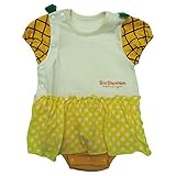 【SiShuNon/シシュノン】フルーツ袖スカート付ロンパース ベビー服 子供服 女の子 フルーツ スカート付 ロンパース 80 6 イエロー