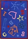 Joy Carpets Playful Patterns Kid's Art Children Area Rug Rainbow 5'4 x 7'8 [並行輸入品]