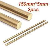 ランフィー　2 個入り 150 × 5 mm 真鍮棒バー ハードウェア固体ラウンド棒