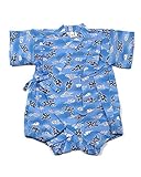 甚平 雲龍柄 ブルー [70サイズ] ロンパース グレコ じんべい ベビー 日本製 肌着 パジャマ 寝巻き