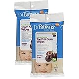 Dr. Brown's Tooth and Gum Wipes - Glowing Grape - 30 Pk (Set of Two) by Dr. Brown's [並行輸入品]