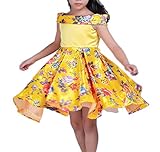 (ウォ２U)Woo2u キッズ 子供 女の子 春夏 姫様 黄色 花柄 オフショルダー 通勤 ひざ丈 カジュアル お呼ばれ 結婚式 演奏会 パーティー 三五七 ワンピース フォーマルドレス 5
