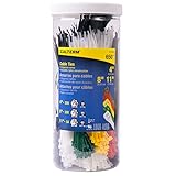 Calterm 71110 Nylon 6/6 Cable Tie (650/Reusable Canister), 4"/8"/11", Assorted [並行輸入品]