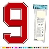 グラフィックスと詳細Varsity Number 9 – スポーツ子供部屋 – ビニールステッカーデカール壁アート装飾 レッド 073116W5533_DarkRed