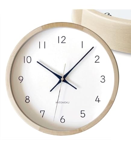 Amazon.co.jp: KATOMOKU muku clock 13 ヒノキ km-104HI 掛け時計 連続