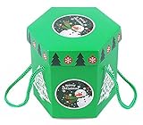 10パックヘキサゴンクリスマスイブクリスマスグリーンギフトボックス、雪だるま