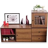 ディスプレイラック 収納 組み合わせ自由 4個セット 幅42cm ウォルナット