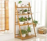 Plant shelf 木製フラワーラック多機能竹フラワーラックリビングルーム折りたたみ可能な複数のレイヤーフラワーポットラック（3サイズオプション） Flower racks ( サイズ さいず :