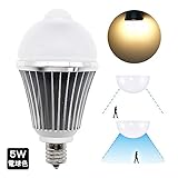 GodLight LEDセンサーライト E17口金 5W 電球色 明暗センサー 人感センサー 省エネ 自動点灯　自動消灯 赤外線センサーライト