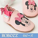 ロビーズ 本革ベビー靴 ソフトソール Disney ディズニー ミニーAPMAアメリカ足病学協会認定の赤ちゃん靴 ファーストシューズ ベビーシューズ ベビー靴 室内履き 保育園 上靴 12-18mos