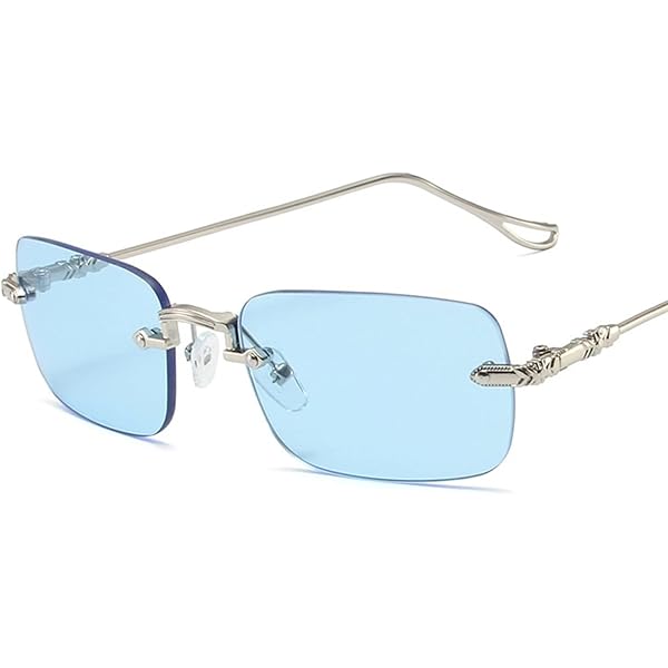 Amazon | スクエア リムレス フレーム サングラス 男女兼用