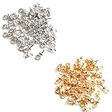 【BEAUTY PLAYER】ヒートンキャップ 挿入ヒートン 3*6mm ゴールド*50個+シルバー*50個 uvレジン アクセサリー パーツ 金具 ハンドメイド 手芸 クラフト DIY
