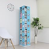 【限定】 送料無料 ＤＶＤラック 回転式 コミックラック 7段 本収納 コミック収納 タワー型 回転ラック ＣＤラック 木製 星型 スター ブルー HMA024BL