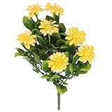 Dovewill ５色選べる　2束　ロマンティック造花　菊の花束　家庭　菜園　結婚式　パーティー　家　書店　カフェ　装飾　プラスチック製　 - 黄色