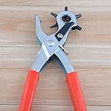 Prawey（TM）チャームヘビーデューティリボルビングレザーカードウォッチベルト穴パンチハンドプライヤーパンチツールハトメプライヤー6サイズのic670365