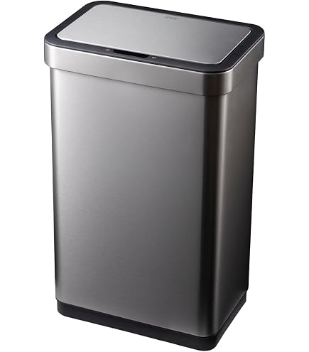 Amazon｜センサー全自動開閉式ごみ箱 大容量68L 【シルバー