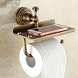 新しいアンティークブロンズ製バスルームトイレペーパーホルダー電話ホルダー壁面取り付け型