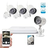 Zmodo 720P HD Home Security Camera System 4 x 720P Outdoor Night Vision Surveillance Camera 1TB Hard