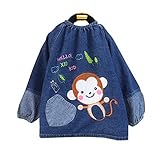 新生児祝う　赤ちゃん　ベビー　子供服　お食事用スタイ　スモック　エプロン　うわっぱり　防汚　快適　柔らかい　通気　身長約75-80cm　1ー1.5歳
