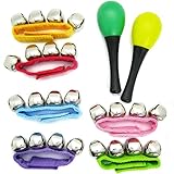 kilofly Musical Toys Rhythm Band Wrist Bells Value Pack, 6 colors [Set of 6 + 2 Maracas] [並行輸入品]
