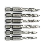 AngelaKerry HSS 六角軸 ドリルタップ 穴開け ネジ切り 6本 セット [並行輸入品]
