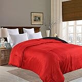 (Twin, Red) - Eastend Home Fashions Solid Red Colour Comforter, Twin