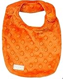 NEWBORN Baby Girl DROOLER Bib - Orange Dimple Minky by Polka Dot Moon