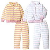 (ピンク/130cm)子供服 女の子 ルームウェア パジャマ 長袖 上下組 スーツ フリース フルジップ 襟付き ボーダー柄 刺繍ワッペン 女児 キッズ