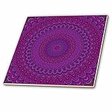 3drose David zydd – フローラルMandalas – パープル花曼荼羅 – 抽象円形デザイン – タイル 8-Inch-Ceramic ct_284102_3