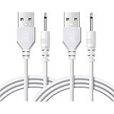 ハンドマッサージャー充電ケーブル USB to DC ケーブル DC充電ケーブル Deear DC充電コード2.5mm 充電用 電動歯ブラシ/洗顔ブラシ等 交換用100cm 白（2本セット）