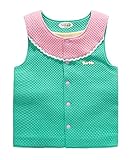 PANCY 子供服 秋冬 防寒ベスト 袖なしジャケット 裏起毛 エンボス加工 女の子 多色(150cm,グリーン)