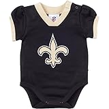 NFL新しいOrleans Saints Girls DazzleメッシュVネックボディースーツ、18ヶ月、ブラック/ゴールド