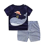 Plus Nao(プラスナオ) 子供用 パジャマ ルームウエア 上下セット 半袖×半ズボン イラストプリント 可愛い 肩ボタン ラウンドネック 男の子 100 D