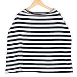 Youruo 多機能婦が選んだ 授乳ケープ 360° 安心授乳 ロング 授乳ポンチョ 柔らか素材 出産祝い ブラックストライプ