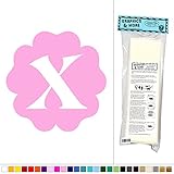 文字X in Flower初期 – Fun Kids女の子ベビー部屋 – ビニールステッカーデカール壁アート装飾 ピンク 061116W5387_SoftPink