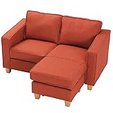 ソファ ソファー 収納 収納付き コンパクト カウチソファ スツール 2人掛け オレンジ