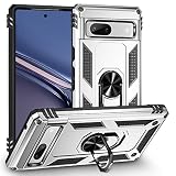 【Yikasina】 Google Pixel 7a ケース リング 米軍MIL規格取得 薄型 軽量 車載ホルダー対応 ピクセル7a ケース 360度回転 スタンド機能TPU+PC指紋防止 取り出し易い (Pixel 7a, レッド)